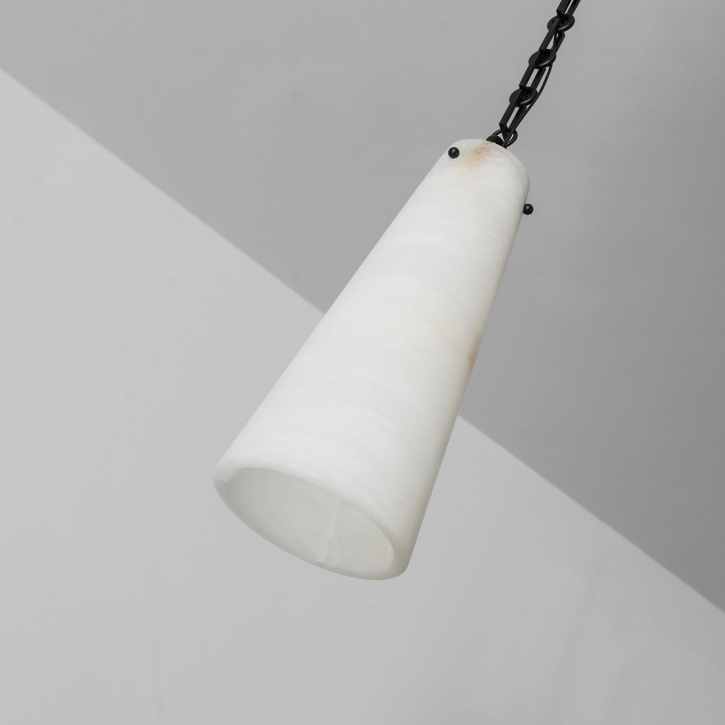 Industrial Cascade Chain Alabaster Chandelier