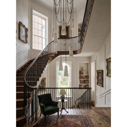 Industrial Cascade Chain Alabaster Chandelier