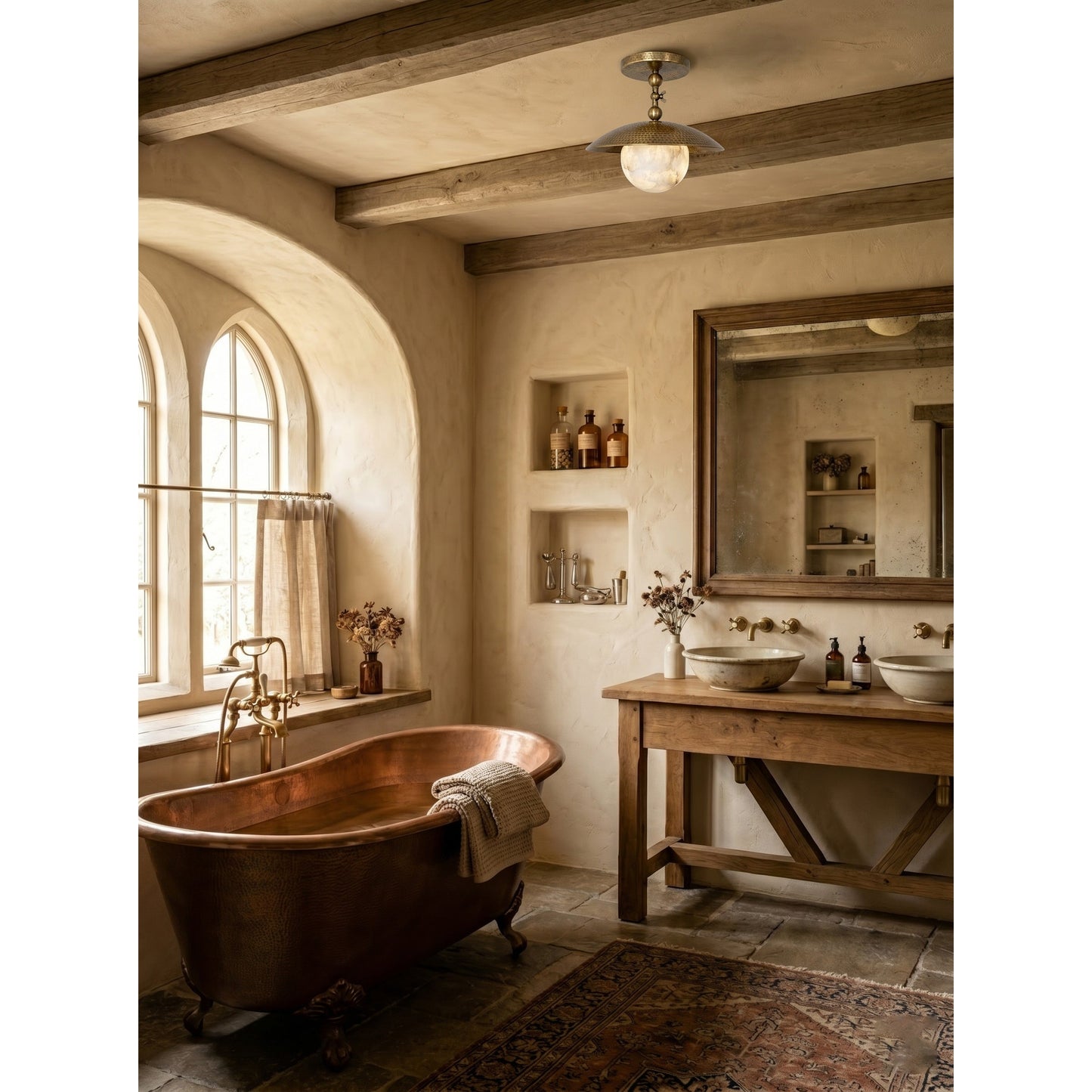 Marie Petite Hammer Pattern Flush Mount
