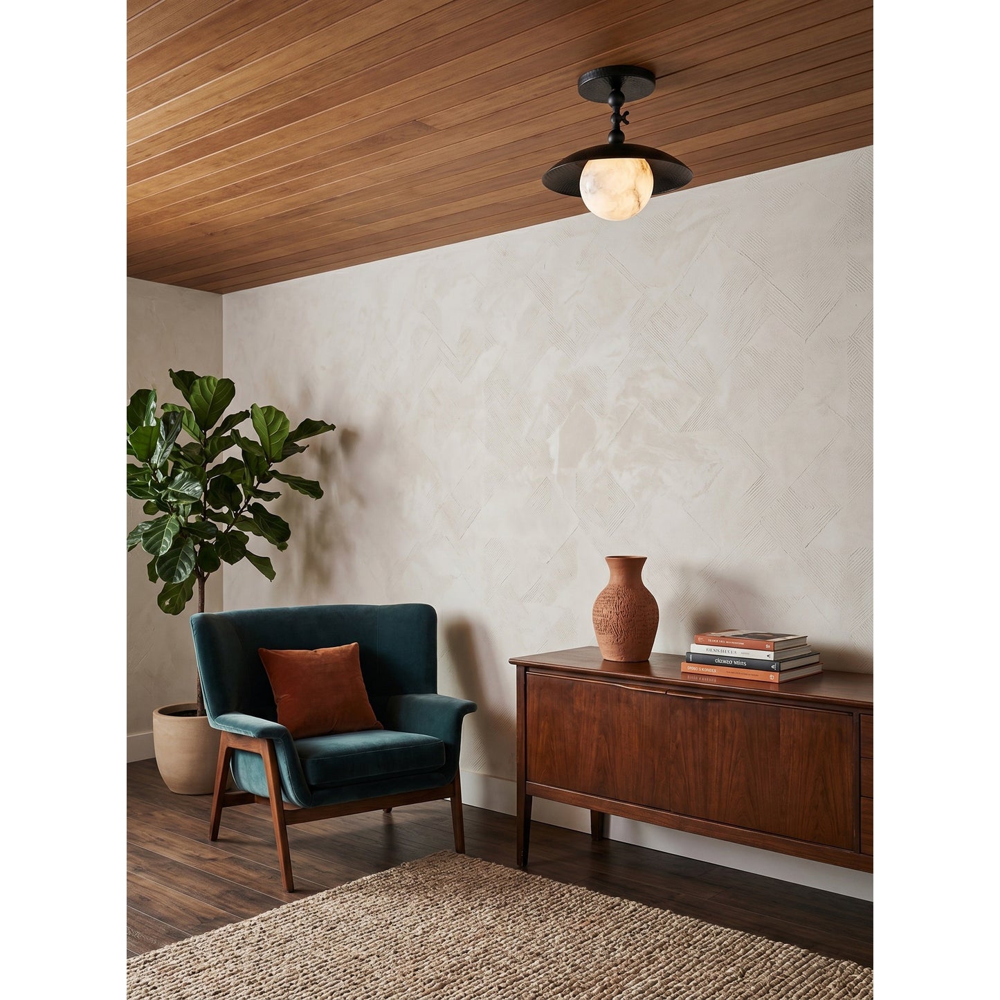Marie Petite Hammer Pattern Flush Mount