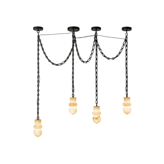 Orba Chain Alabaster Chandelier