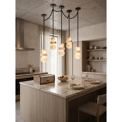 Orba Chain Alabaster Chandelier