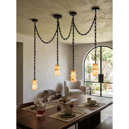Orba Chain Alabaster Chandelier