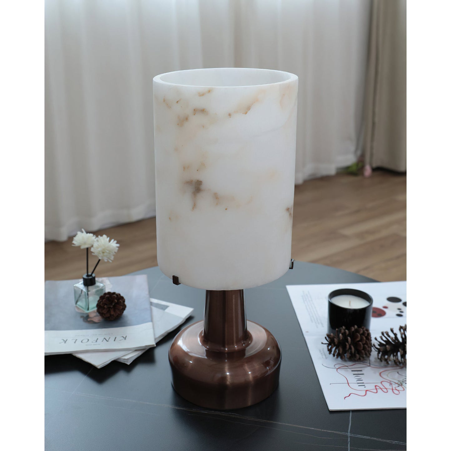 Pear Shaped Alabaster Table Lamp