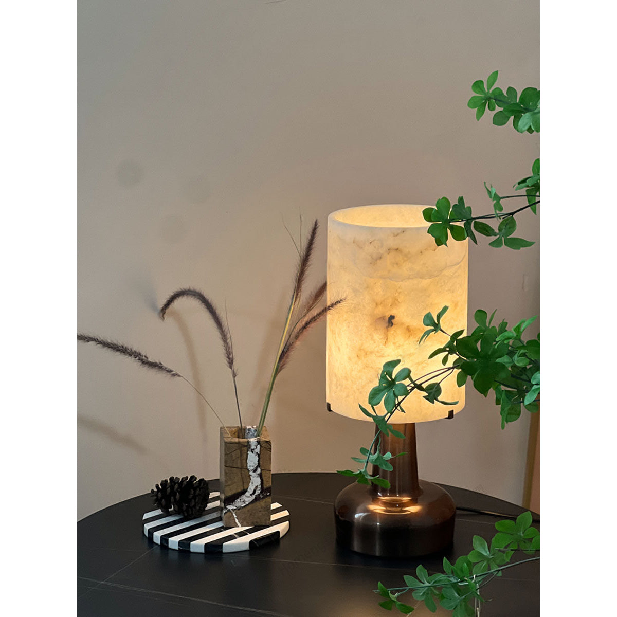 Pear Shaped Alabaster Table Lamp