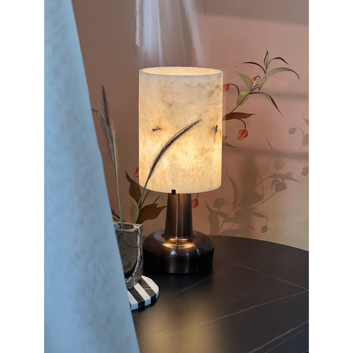 Pear Shaped Alabaster Table Lamp
