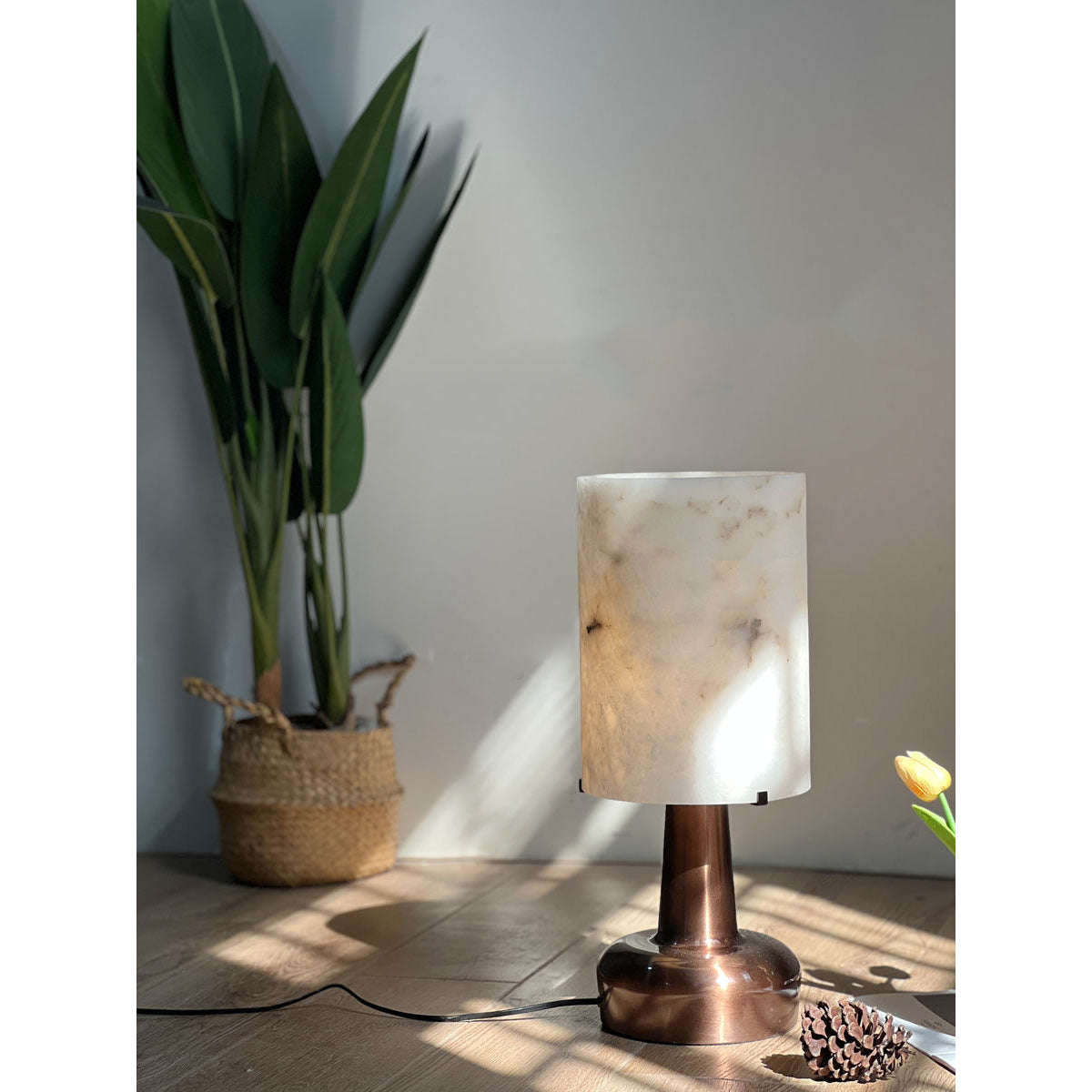 Pear Shaped Alabaster Table Lamp