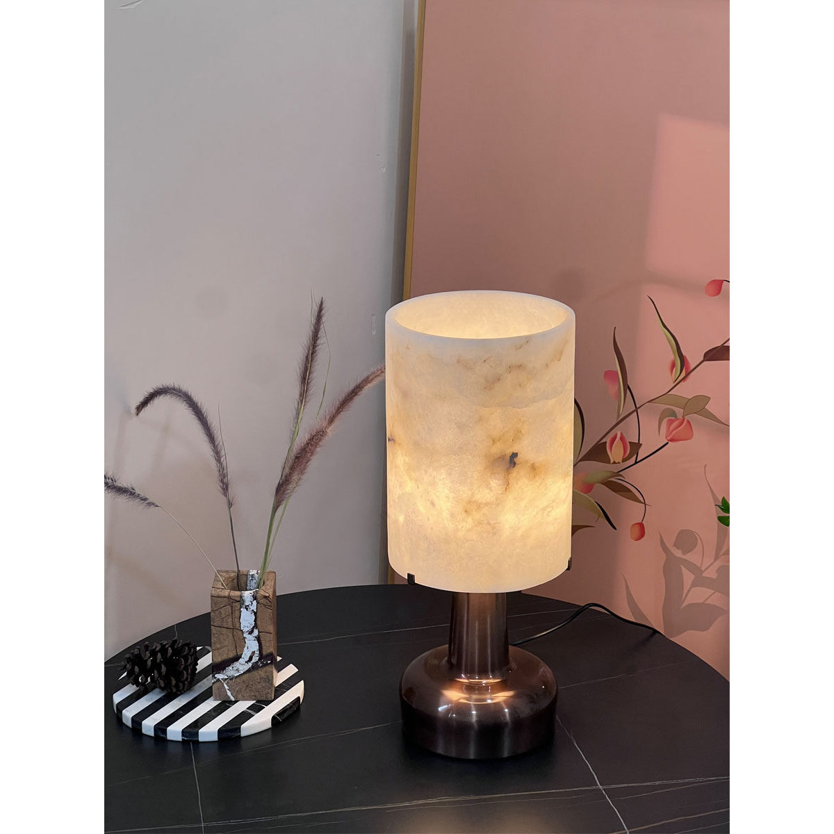 Pear Shaped Alabaster Table Lamp