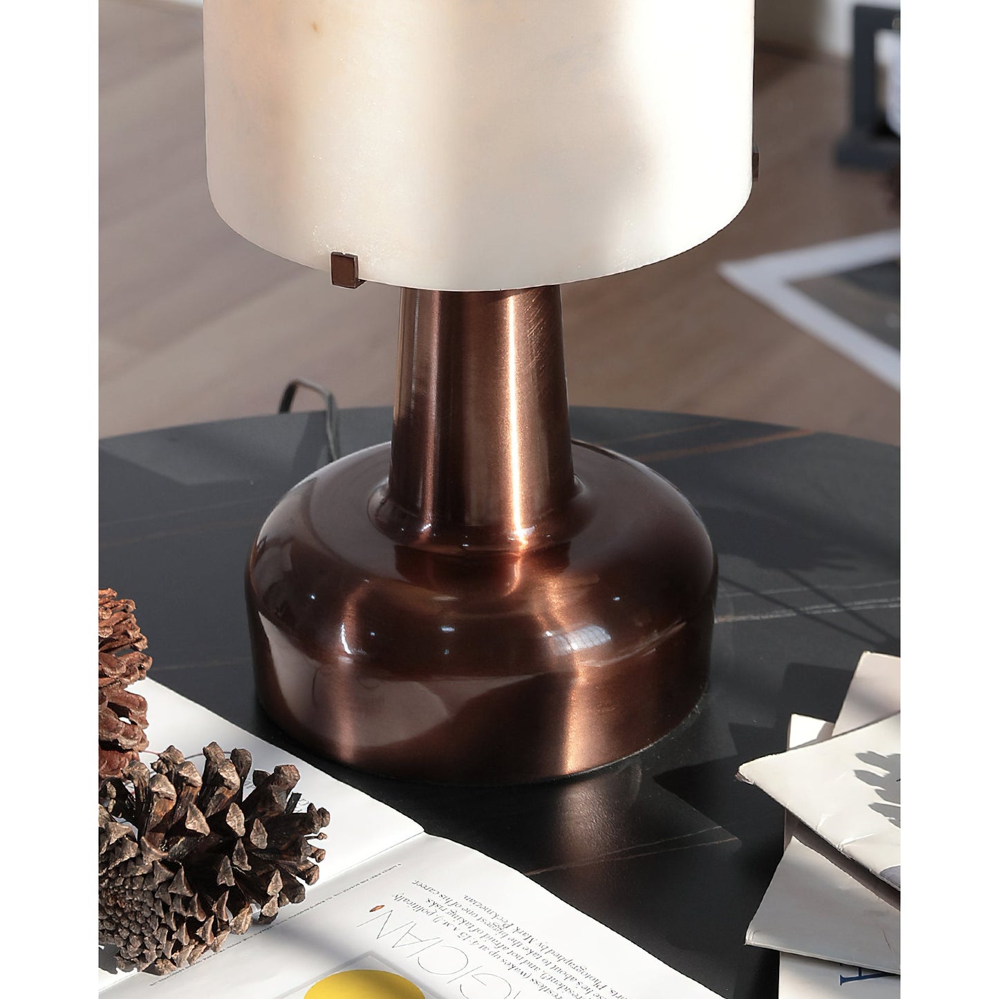 Pear Shaped Alabaster Table Lamp