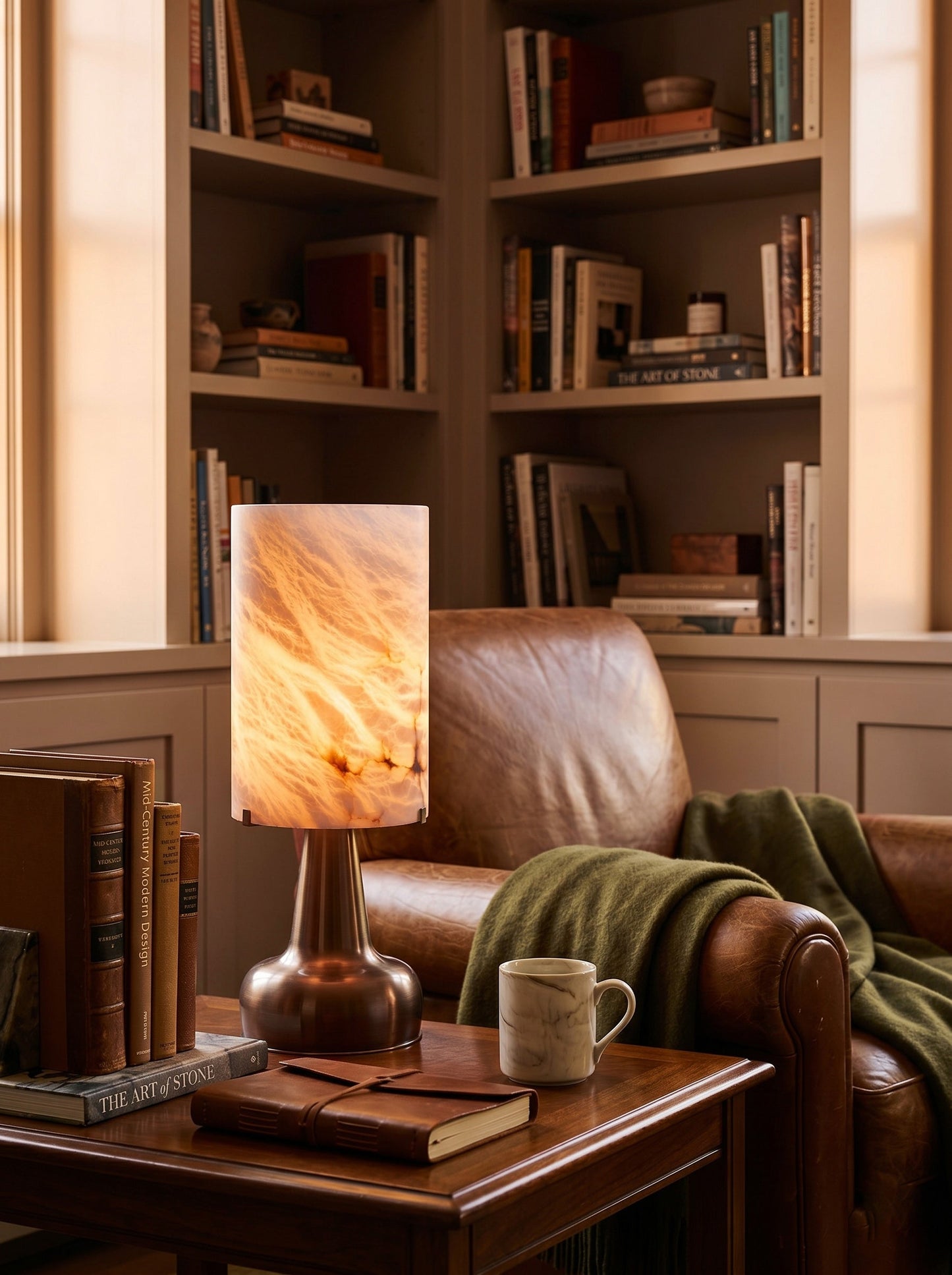 Pear Shaped Alabaster Table Lamp