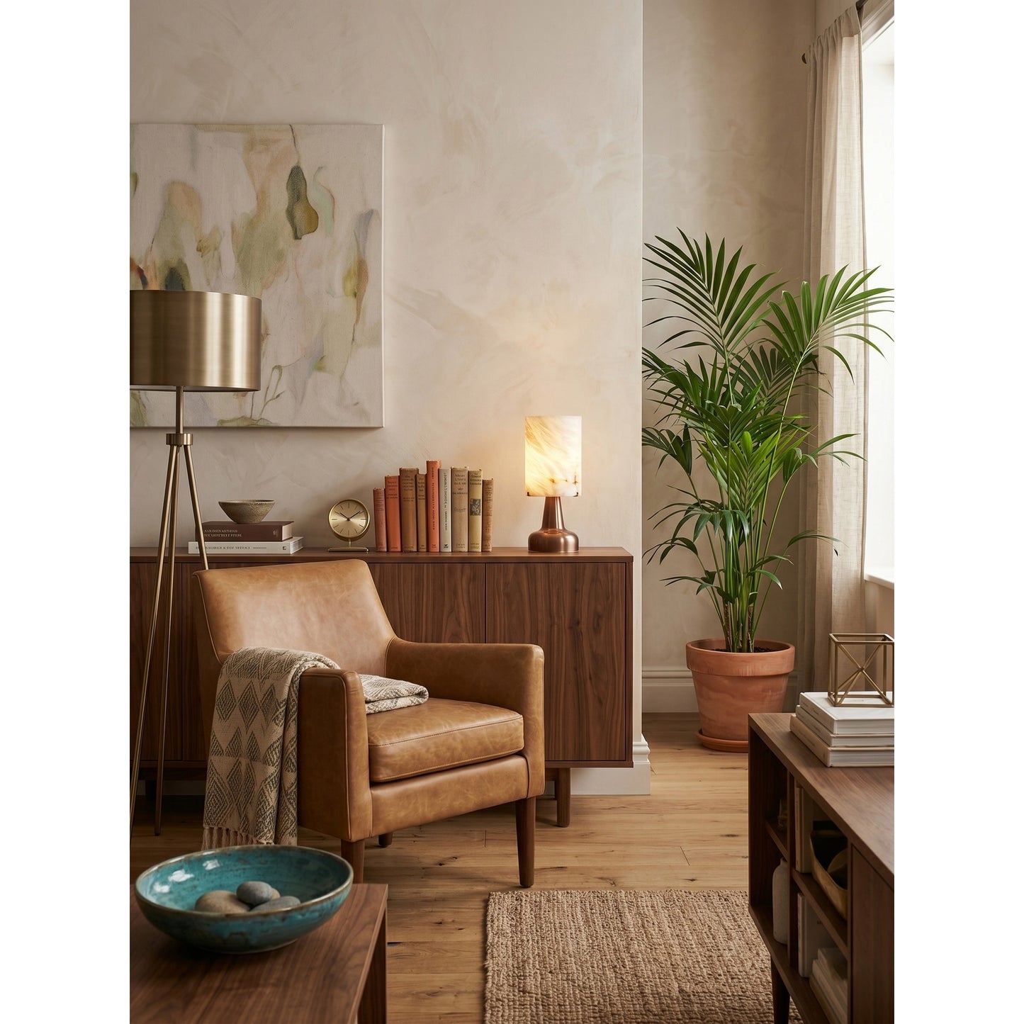 Pear Shaped Alabaster Table Lamp