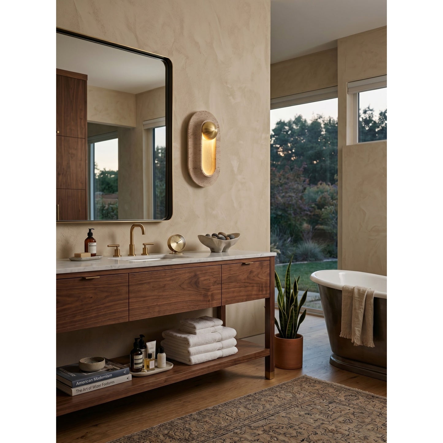 Pfaffikon Travertine Wall Sconce