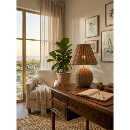 Rattan Ball Table Lamp