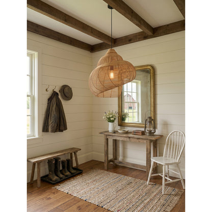 Rattan Spiral Shell Pendant Lamp
