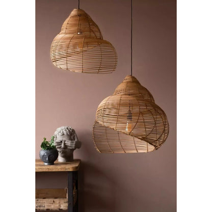 Rattan Spiral Shell Pendant Lamp