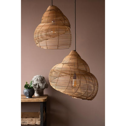 Rattan Spiral Shell Pendant Lamp