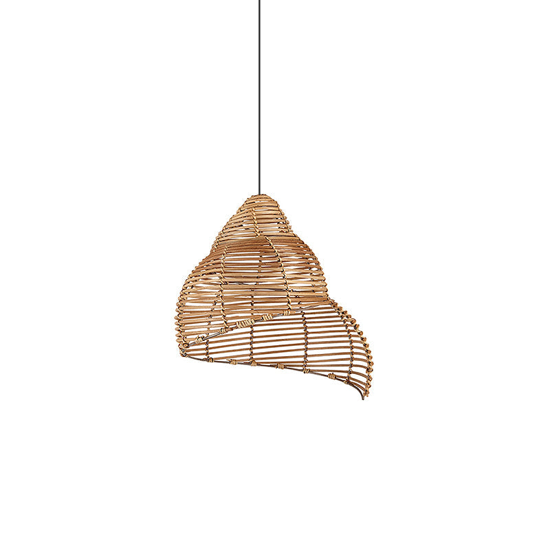 Rattan Spiral Shell Pendant Lamp