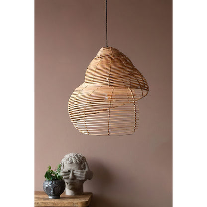 Rattan Spiral Shell Pendant Lamp