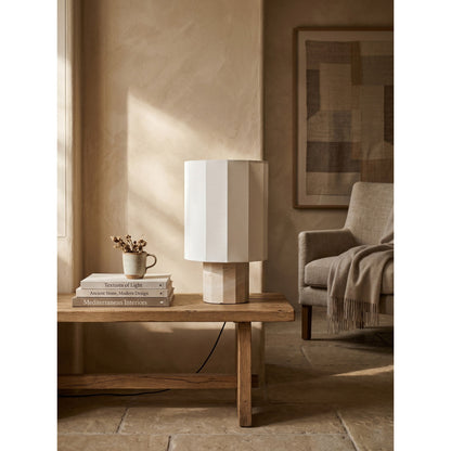 Roma Dodecagon Travertine Table Lamp