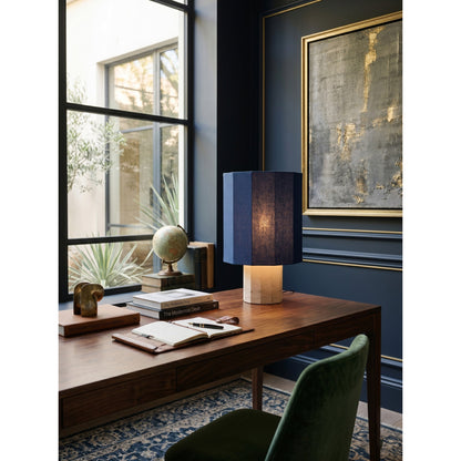 Roma Dodecagon Travertine Table Lamp