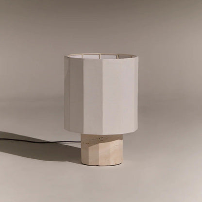 Roma Dodecagon Travertine Table Lamp