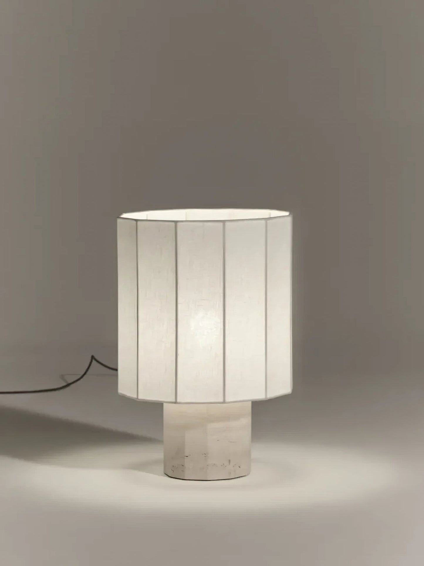 Roma Dodecagon Travertine Table Lamp