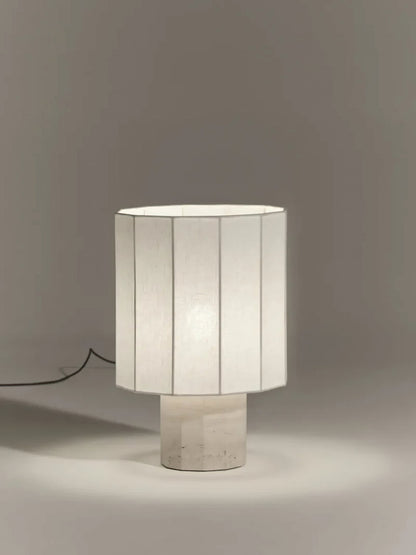 Roma Dodecagon Travertine Table Lamp