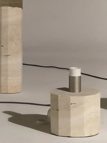 Roma Dodecagon Travertine Table Lamp
