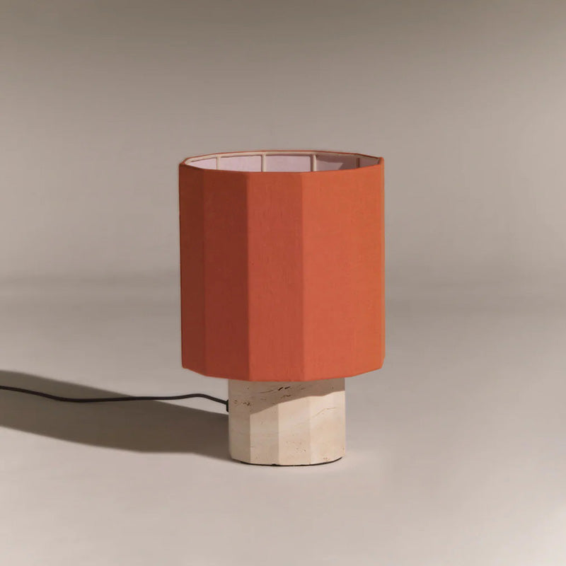 Roma Dodecagon Travertine Table Lamp