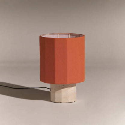 Roma Dodecagon Travertine Table Lamp
