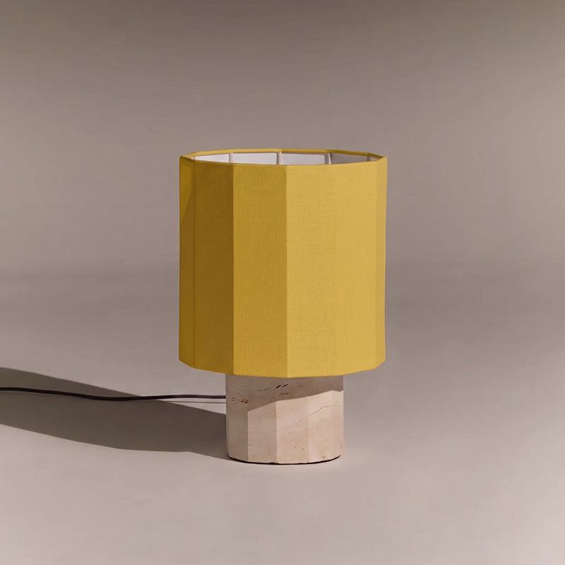 Roma Dodecagon Travertine Table Lamp