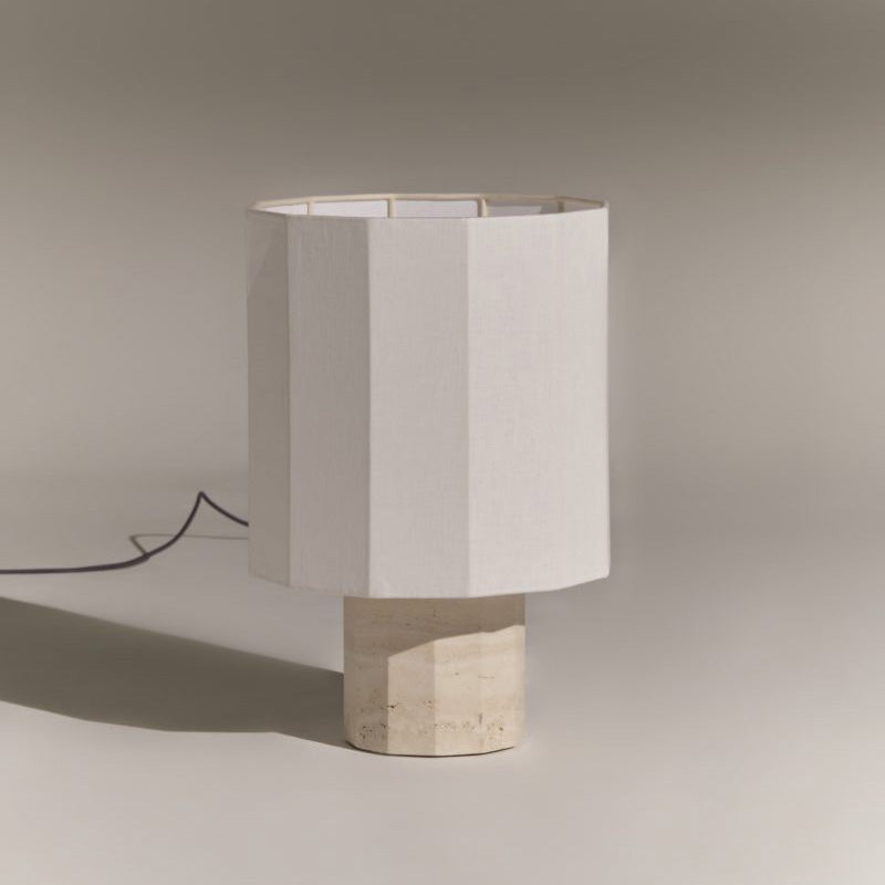 Roma Dodecagon Travertine Table Lamp