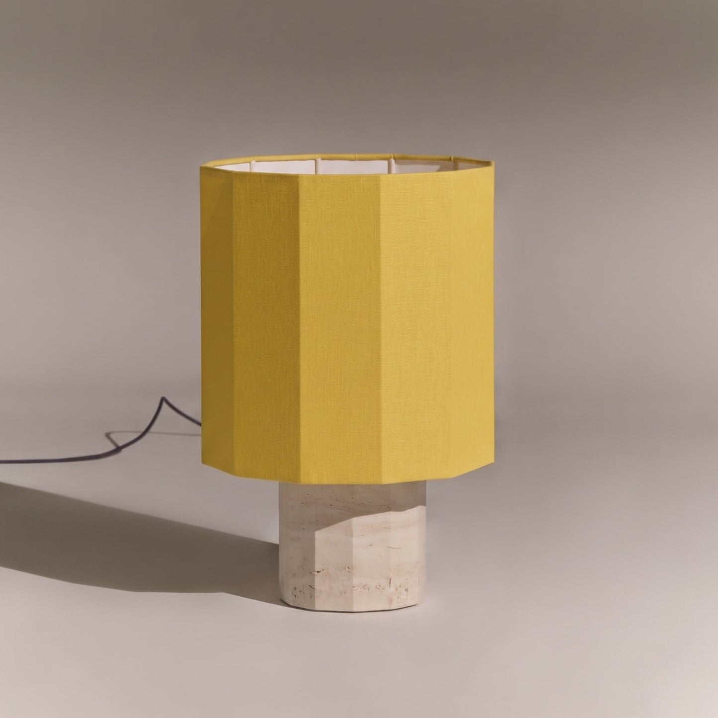 Roma Dodecagon Travertine Table Lamp