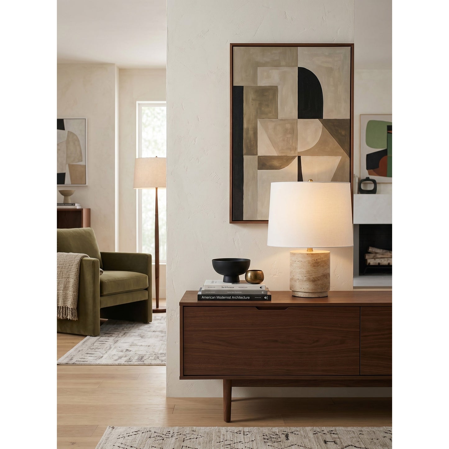 Toby Travertine Table Lamp