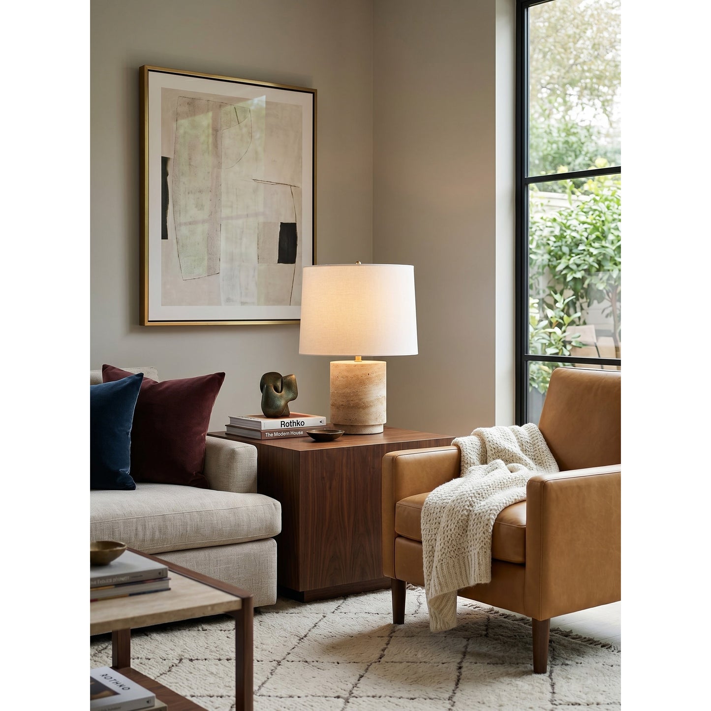Toby Travertine Table Lamp