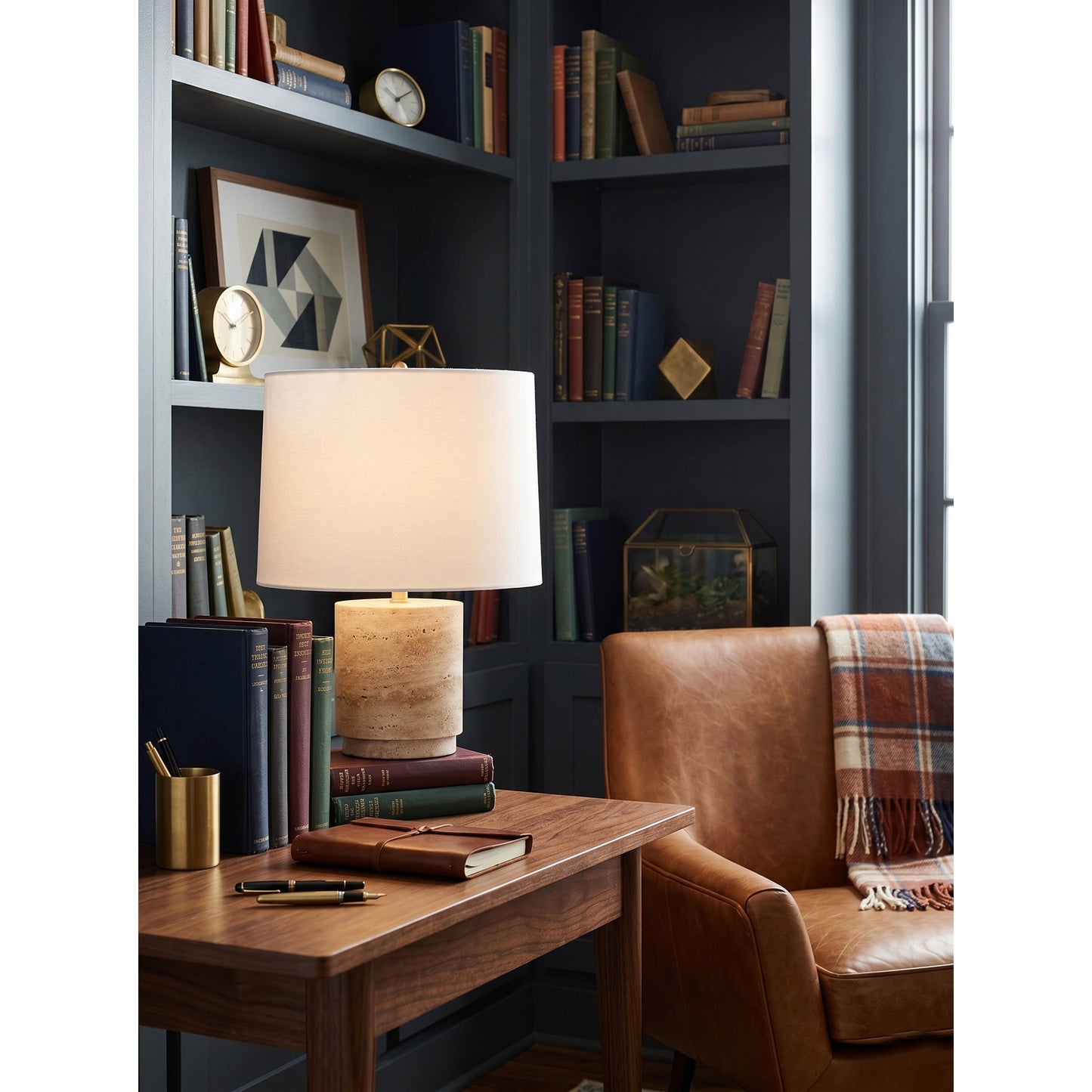 Toby Travertine Table Lamp