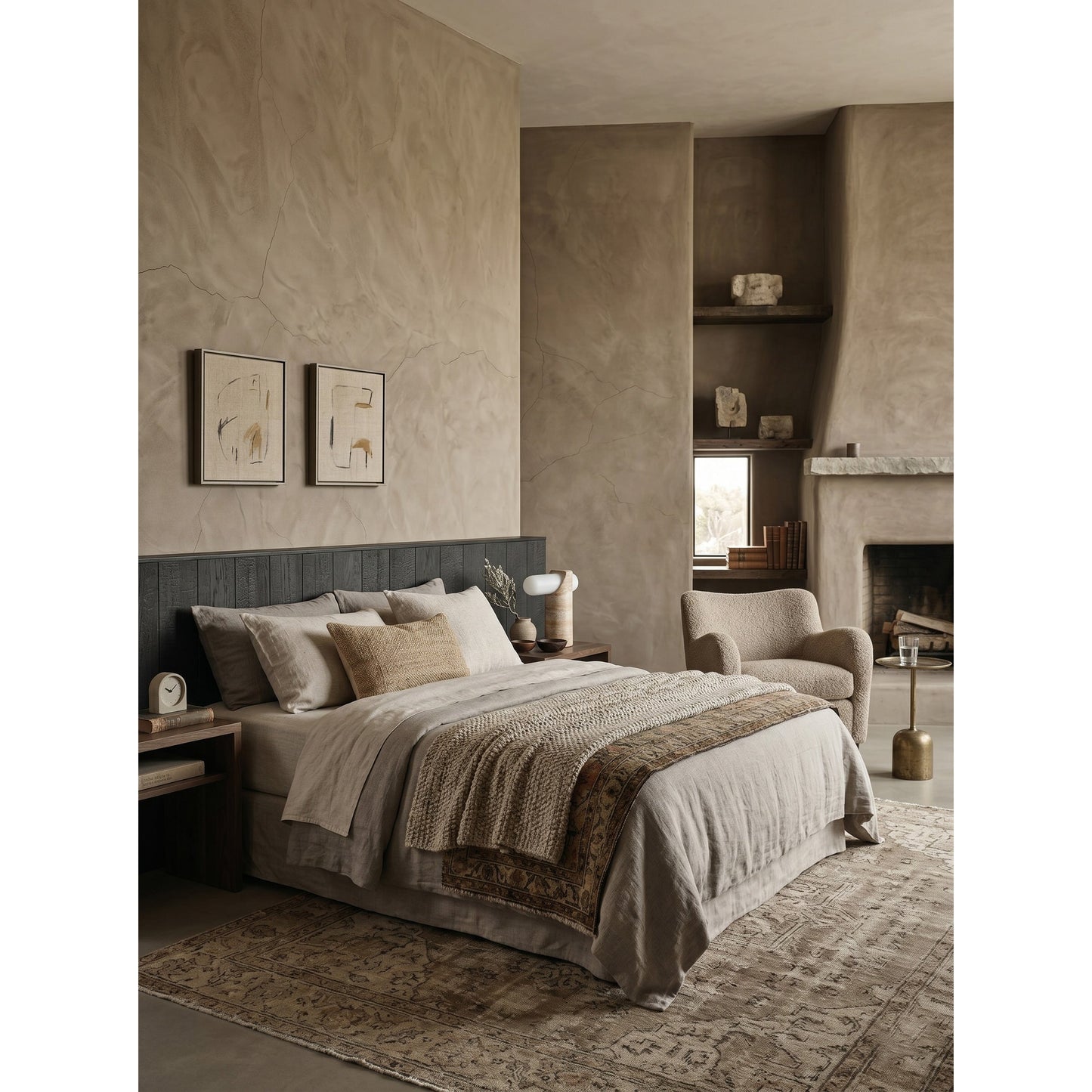 VIA Travertine Table Lamp