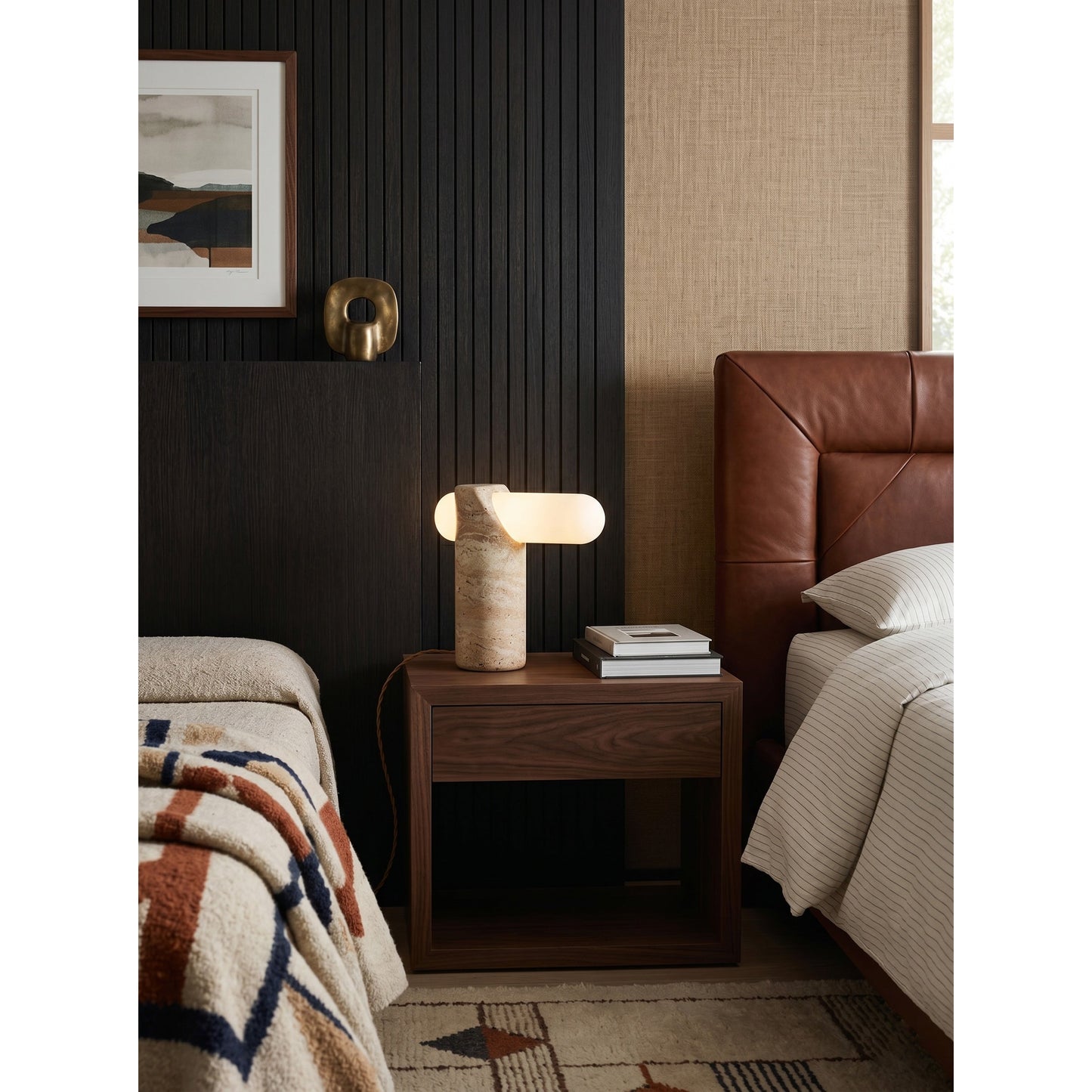 VIA Travertine Table Lamp