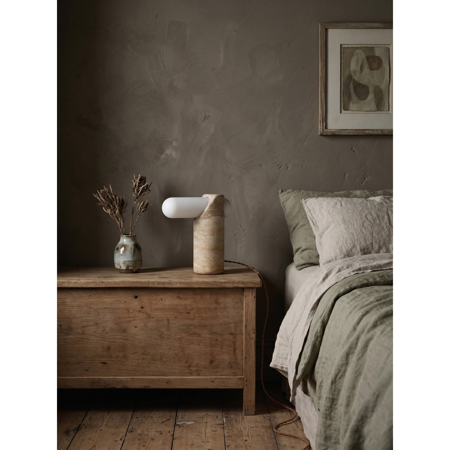 VIA Travertine Table Lamp