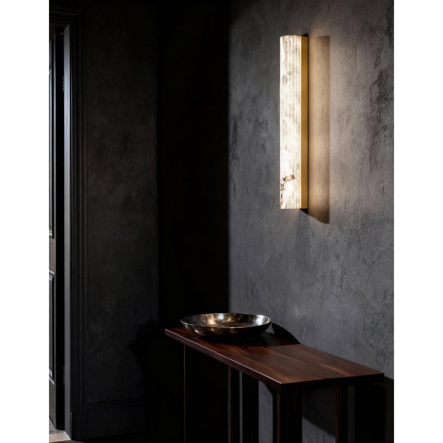 Vertical Alabaster Roller Wall Sconce