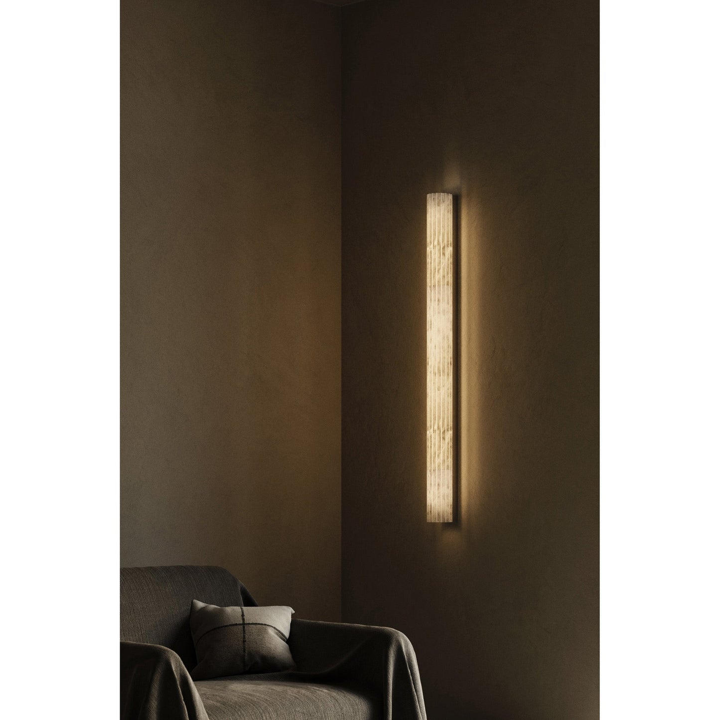 Vertical Alabaster Roller Wall Sconce