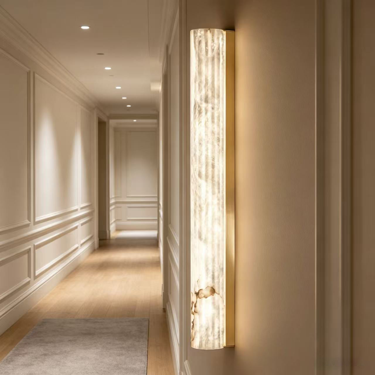 Vertical Alabaster Roller Wall Sconce