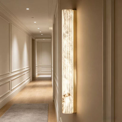 Vertical Alabaster Roller Wall Sconce