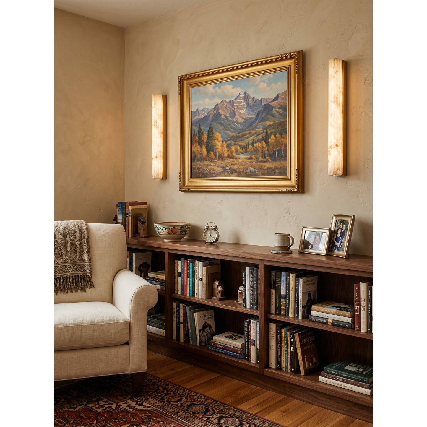 Vertical Alabaster Roller Wall Sconce