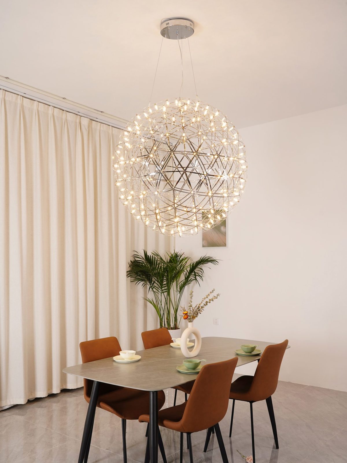 Geodesic LED Sphere Pendant Light