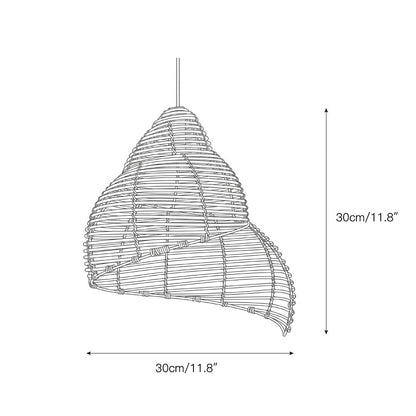 Rattan Spiral Shell Pendant Lamp