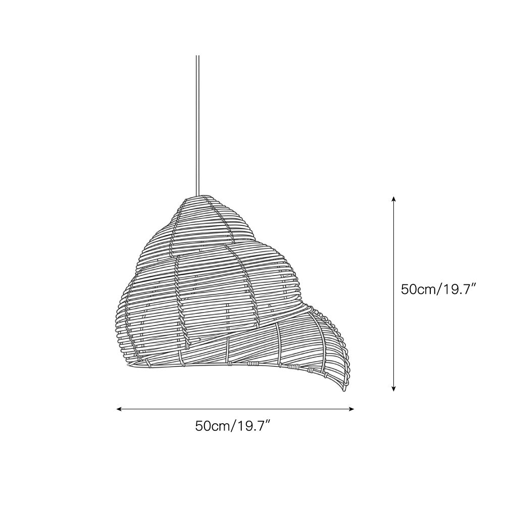 Rattan Spiral Shell Pendant Lamp
