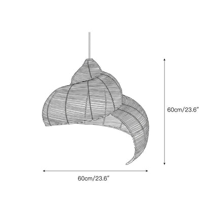 Rattan Spiral Shell Pendant Lamp