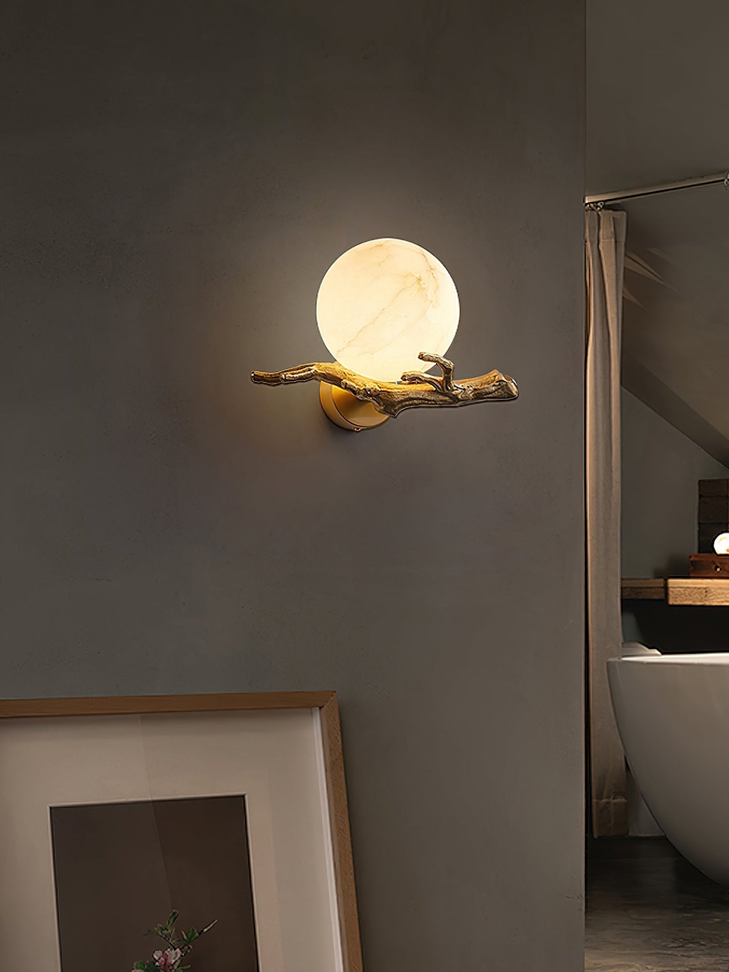 Retro Twigs Alabaster Wall Lamp