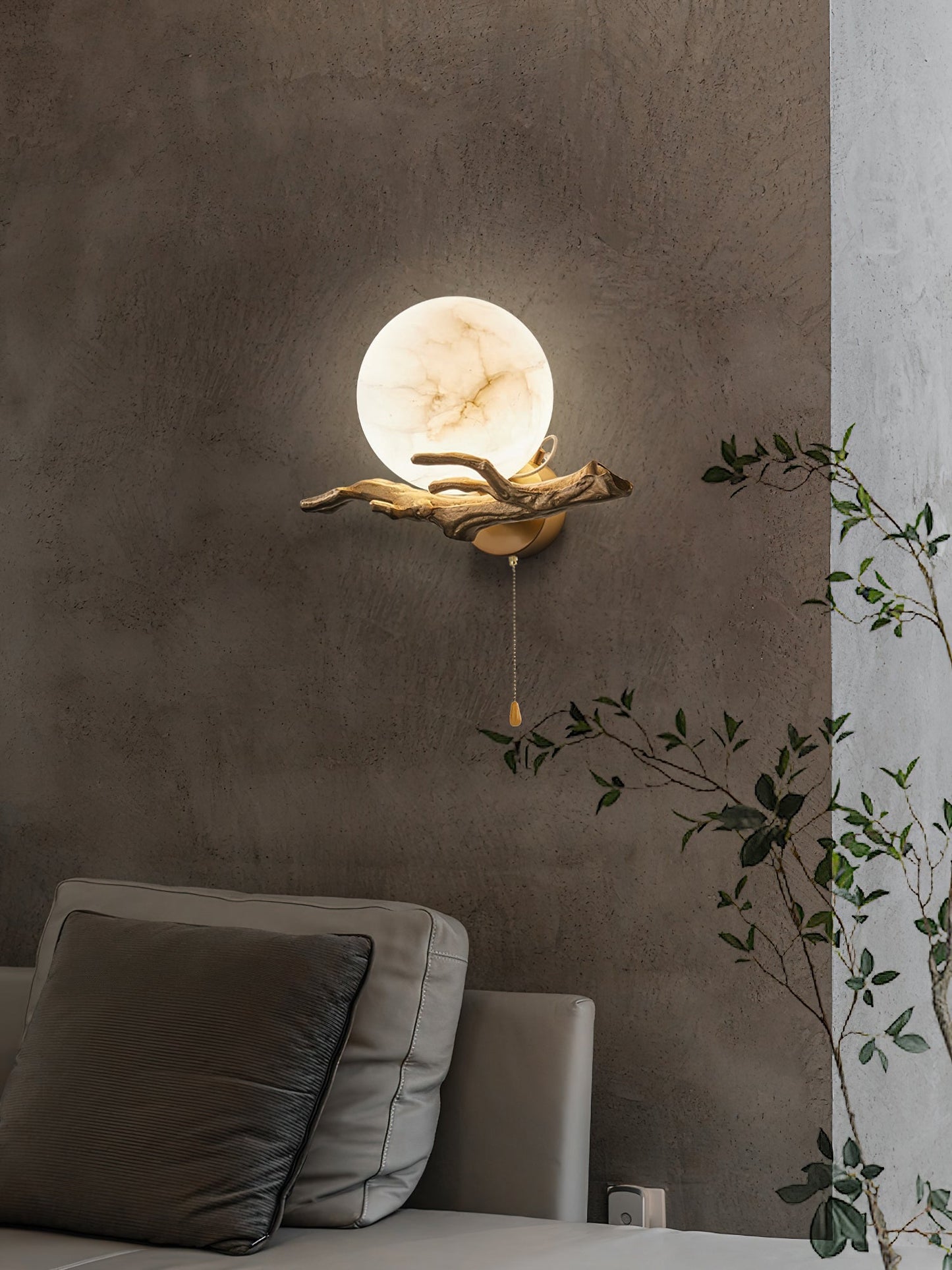 Retro Twigs Alabaster Wall Lamp